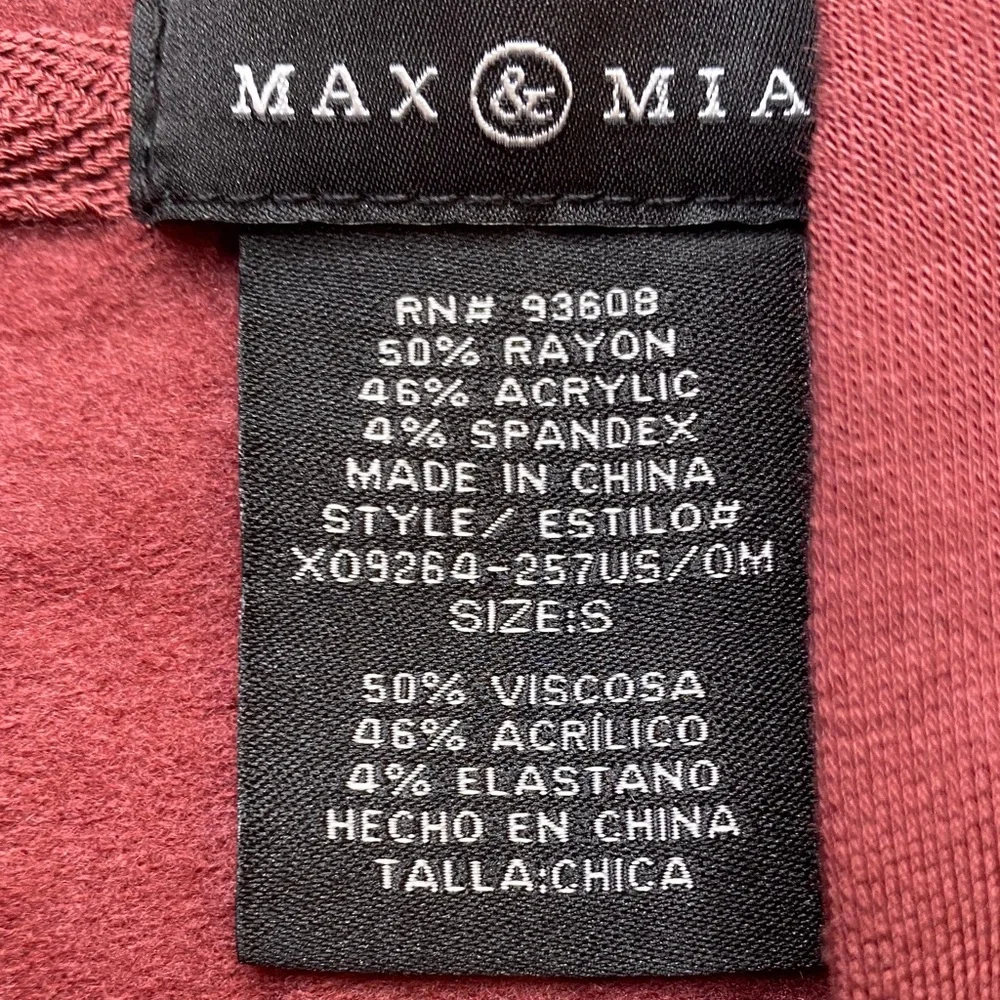Max &‎ Mia Women's Plum Colored Hoodie-NWOT